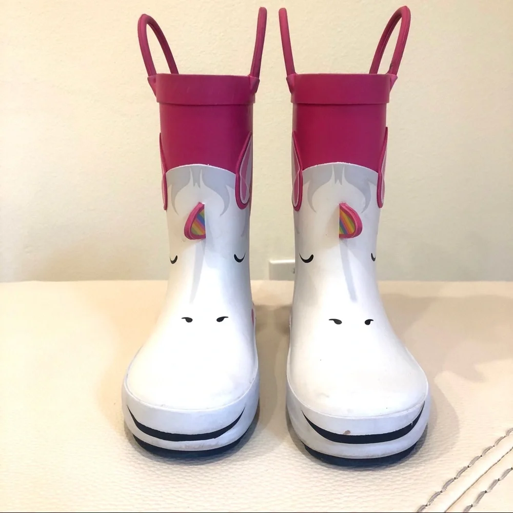 Cat and Jack Unicorn Rain Boots Sz 8
